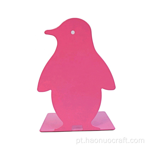 Papelaria criativa bonito pinguim desenho livro suporte de metal